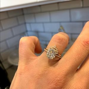 3 ct Oval Moissanite Wedding Ring Set!